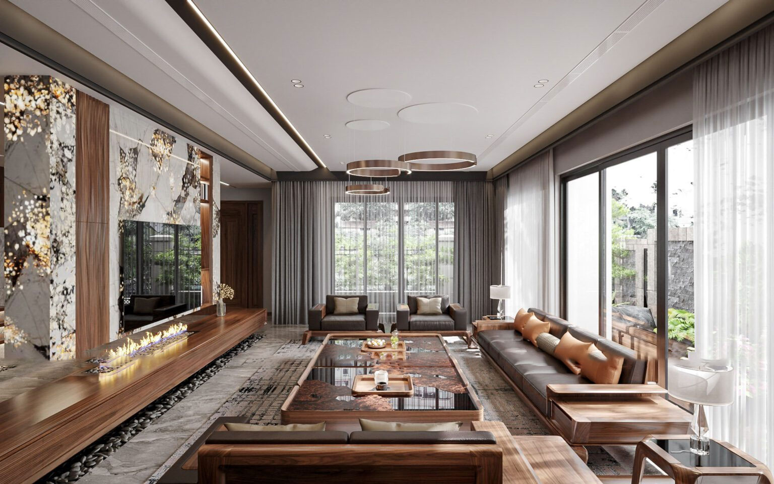 Mẫu thiết kế nội thất biệt thự luxury đẳng cấp bền vững sang trọng